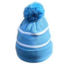 MadGear Script Carolina Blue Pom Pom Beanie