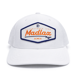 MadGear White with Royal Longboard Patch Mesh Back Hat