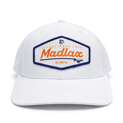 MadGear White with Royal Longboard Patch Mesh Back Hat